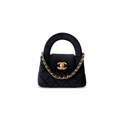 CHANEL KELLY NANO SHOPPING BAG VELVET AS3435 (12.5*8.3*4cm)